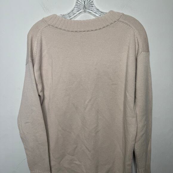 Athleta Wool Cashmere Sweater XS Beige V-Neck Pullover Fall Winter Cozy - Picture 4 of 12